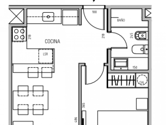 PLANO DE 1 DORMITORIO